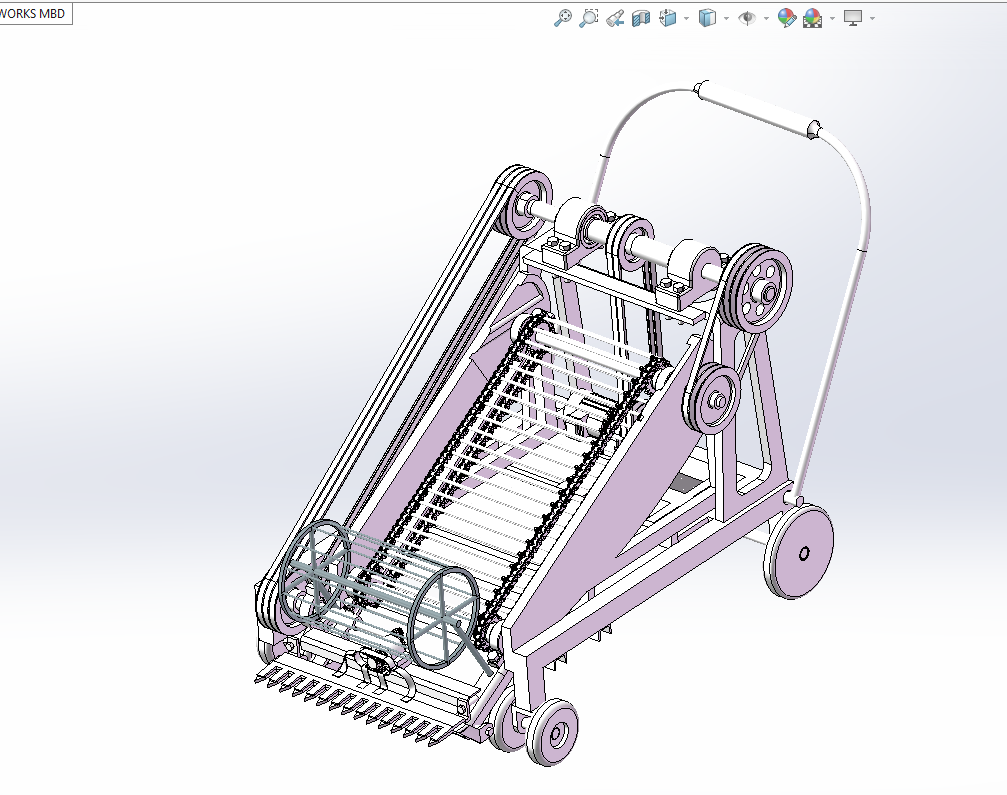 W018-叶菜收获机设计【三维SW模型+8张cad图纸+说明书】